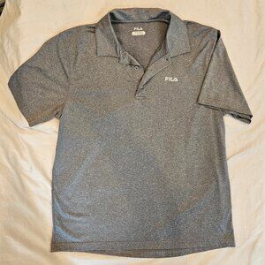 Men's FILA Heather Gray Lightweight Casual Golf Polo Shirt Size Medium